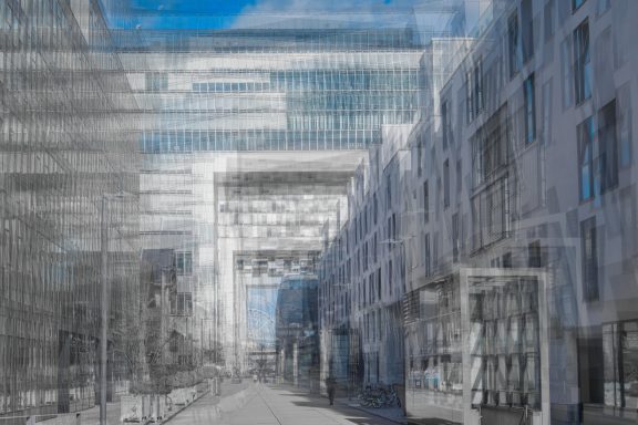 Kranhäuser geschüttelt